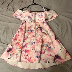 Bardot Lily Off Shoulder Dress Multicolored with POCKETS!